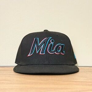 Miami Marlins New Era 59Fifty “Mia” Fitted Baseball Hat 7 1/4”